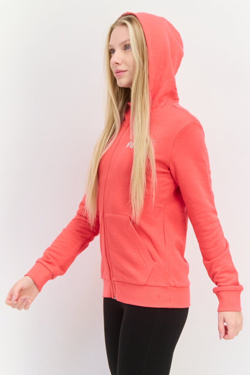 PUMA سويت شيرت خارجي للنساء بأكمام طويلة وقصة عادية، كورال - Image 4